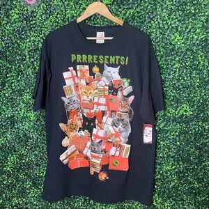 NWT Christmas Cat T-shirt Sz XL